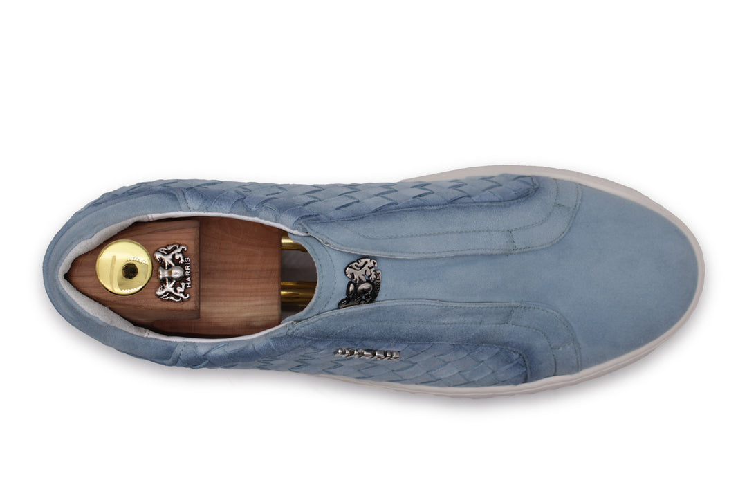 Woven leather slip-on sneakers