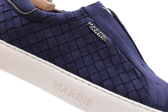 Zapatillas slip-on de piel tejida