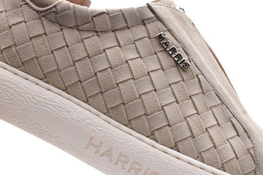 Woven leather slip-on sneakers