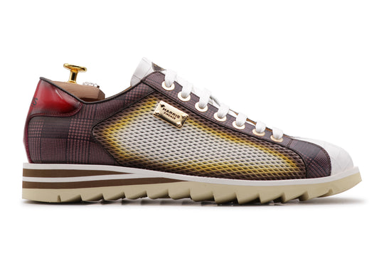 Crocodile effect and perforated sneakers