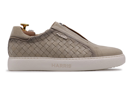 Woven leather slip-on sneakers