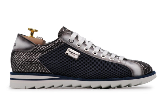 Python effect and perforated sneakers