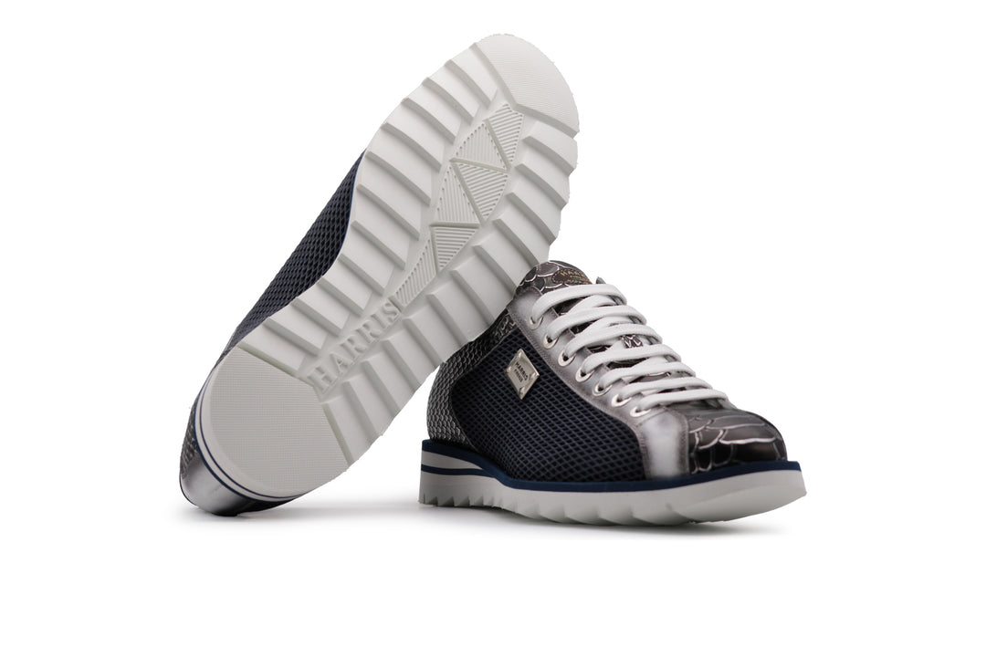 Python effect and perforated sneakers