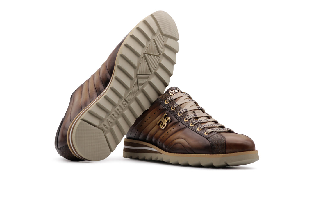 Sneakers comfort in pelle dipinta a mano