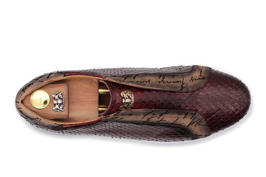 Sneaker slipon in pelle di pitone