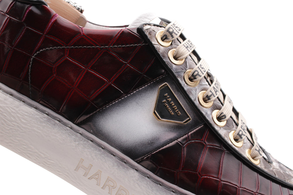 Sneakers effetto coccodrillo e dettagli in pitone