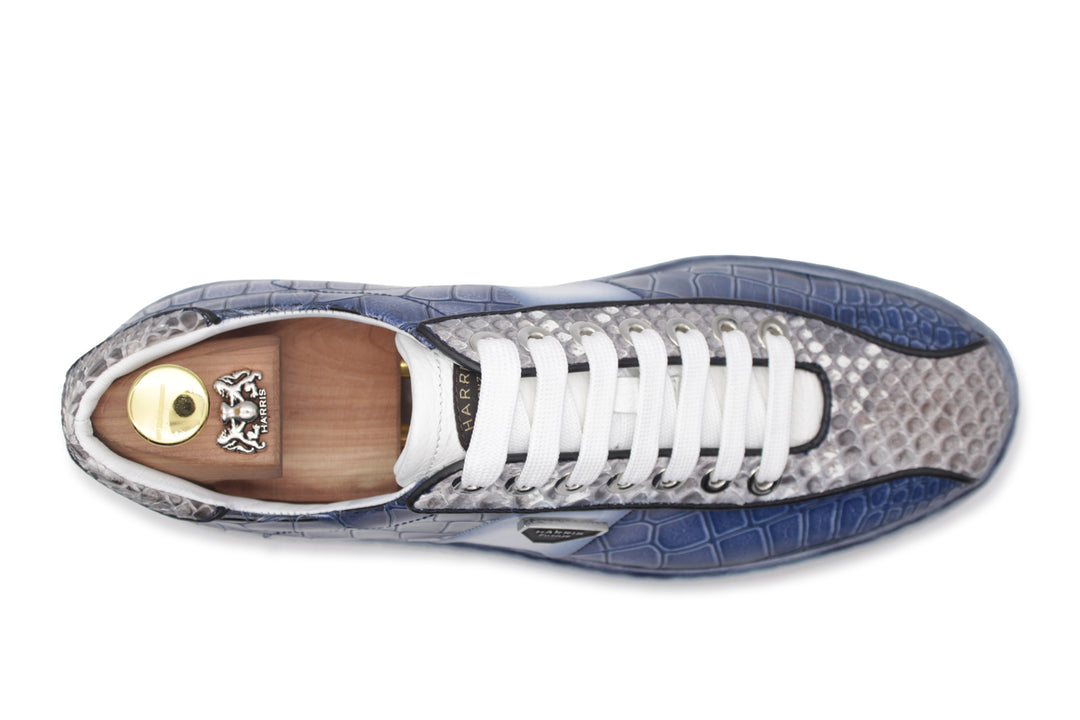 Sneakers effetto coccodrilo e vero pitone