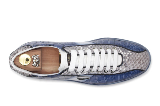 Sneakers effetto coccodrilo e vero pitone