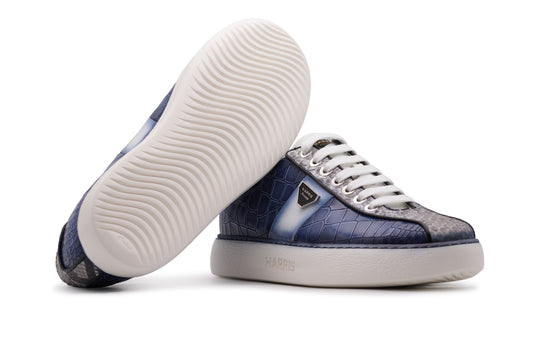 Sneakers effetto coccodrilo e vero pitone