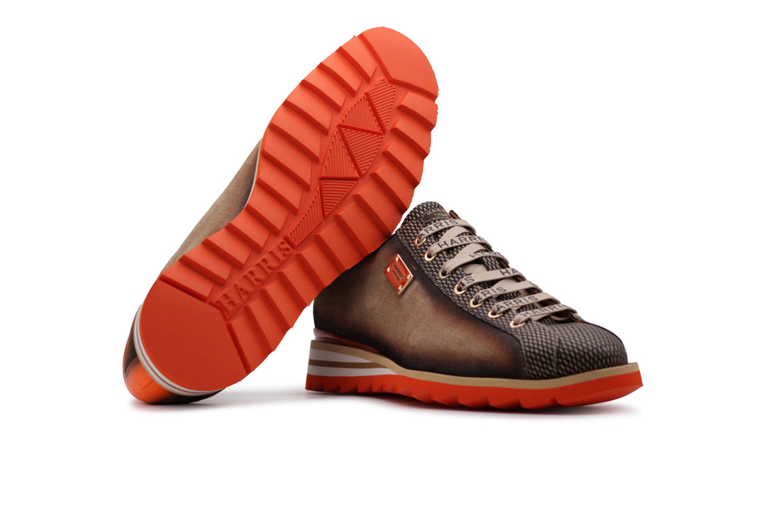 Baskets texturées et effet suédé