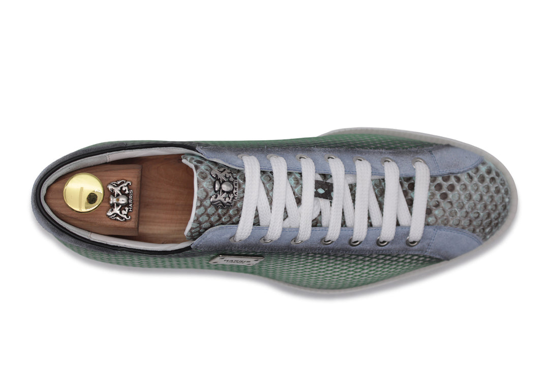 Sneakers in pelle stampata e pitone