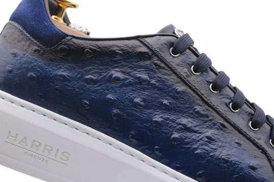 Sneakers in pelle stampata effetto struzzo