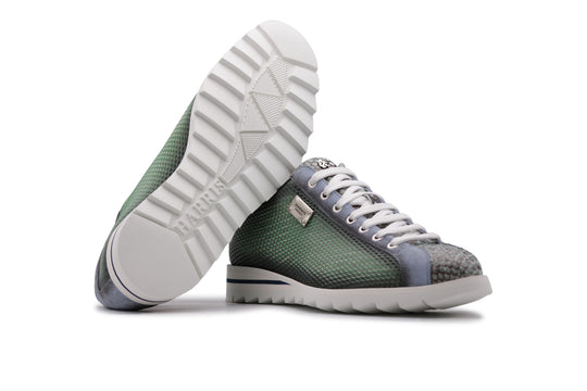 Sneakers in pelle stampata e pitone
