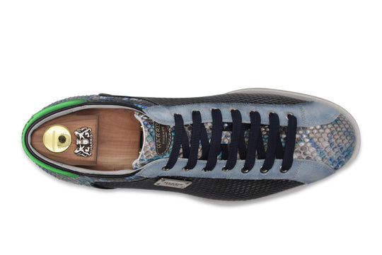 Sneakers in pelle stampata e pitone