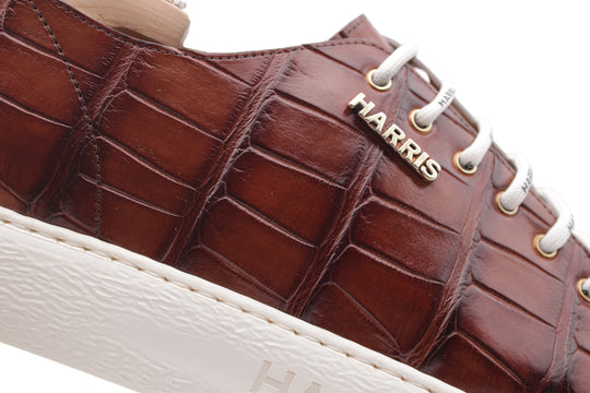 Sneakers in coccodrillo dipinte a mano