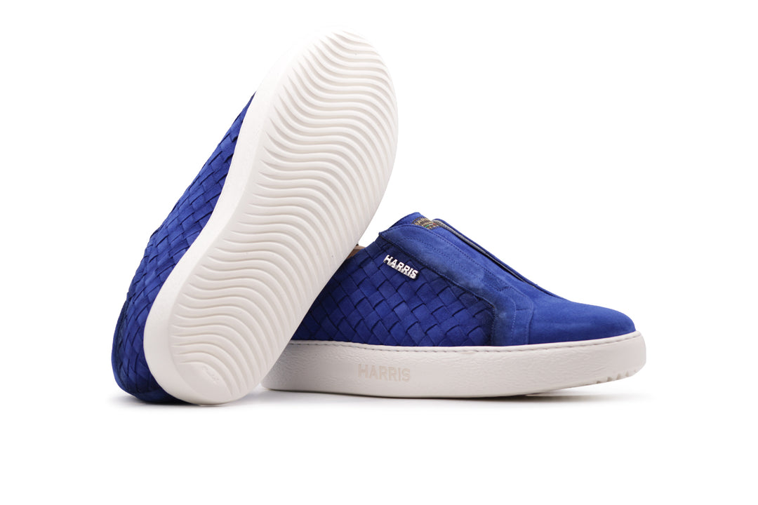 Sneakers slipon in pelle intrecciata