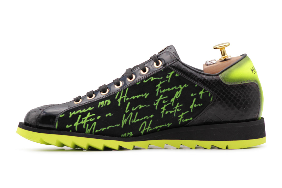 Sneakers in pitone e stampa Signature