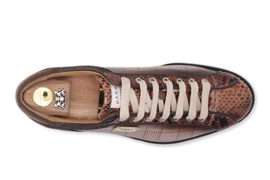 2817 Tweed and Python sneakers – Brown