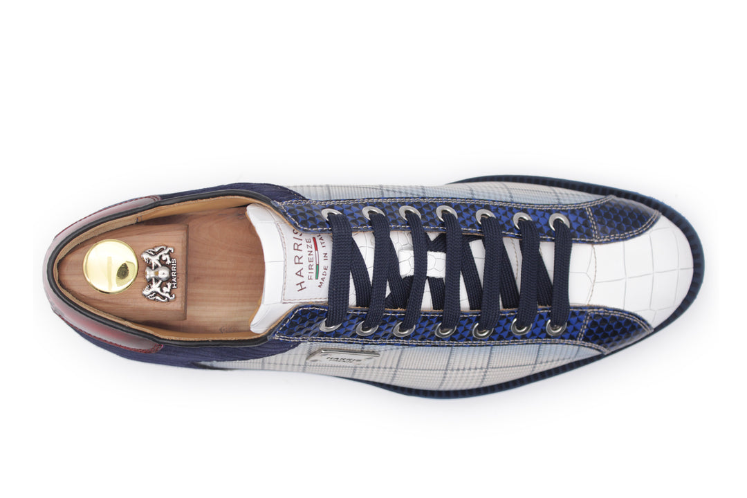 2817 Tweed and Coconut Sneakers – Beige and Blue