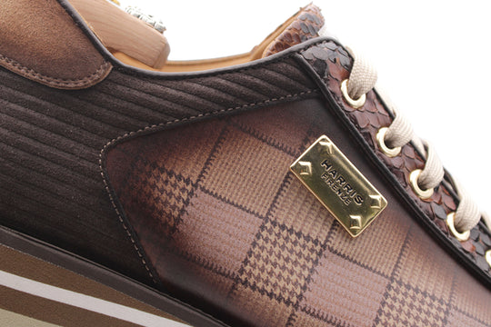 2817 Tweed and Python sneakers – Brown