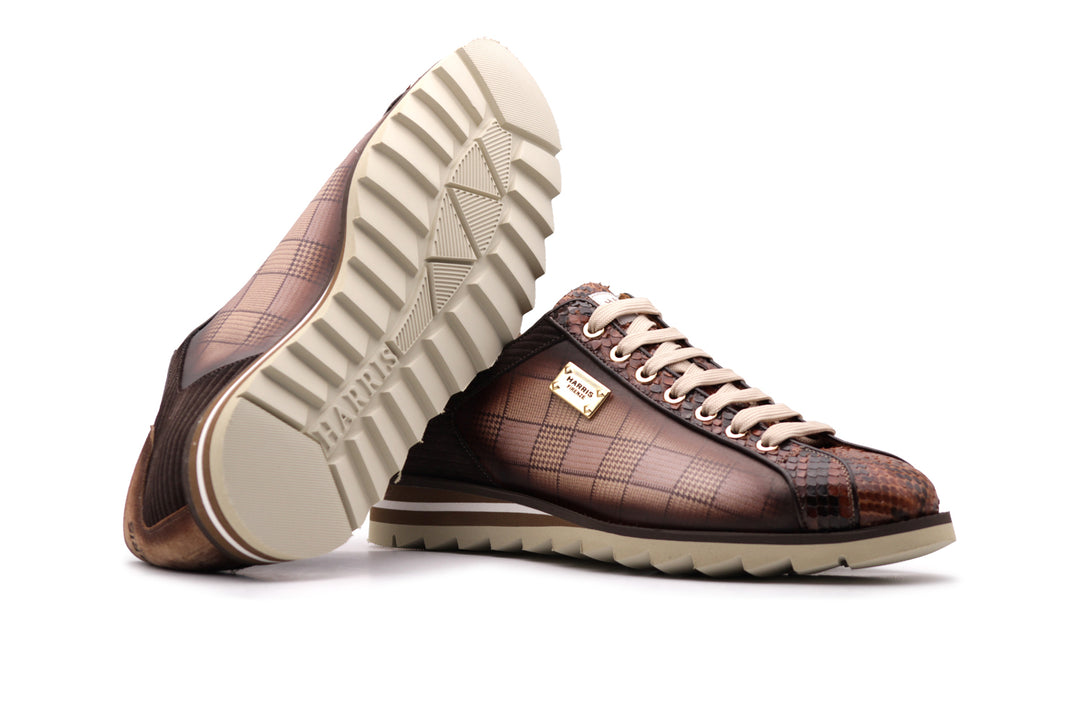 2817 Tweed and Python sneakers – Brown