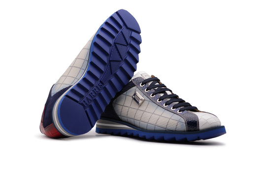 2817 Tweed and Coconut Sneakers – Beige and Blue