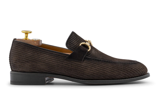 Mocassino in suede con passante